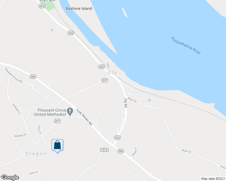 map of restaurants, bars, coffee shops, grocery stores, and more near 1210 Cly Rd in York Haven