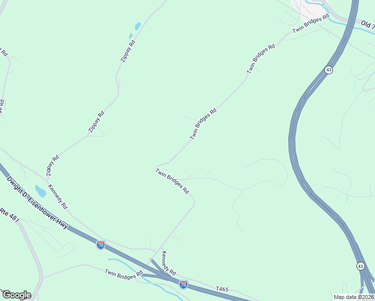 map of restaurants, bars, coffee shops, grocery stores, and more near 254 Twin Bridges Road in Charleroi