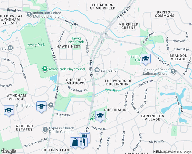 map of restaurants, bars, coffee shops, grocery stores, and more near 7701 Ardaugh Ct in Dublin