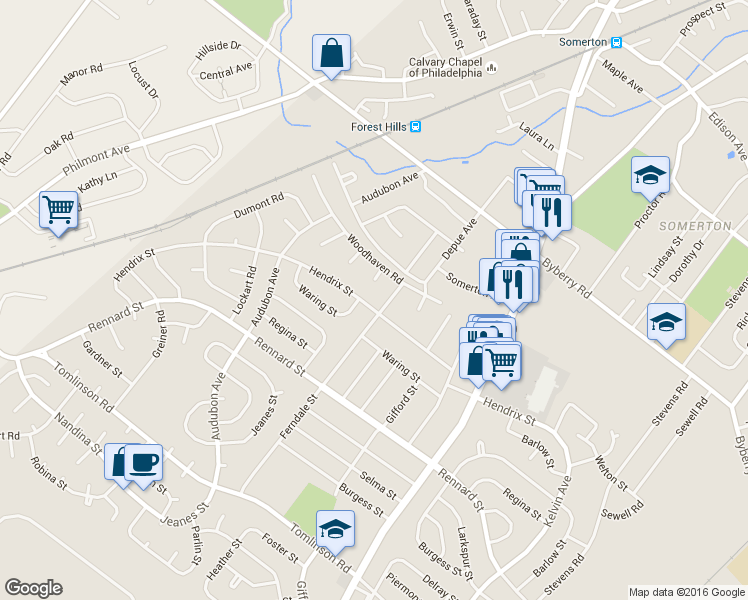 map of restaurants, bars, coffee shops, grocery stores, and more near 435 Hendrix Street in Philadelphia