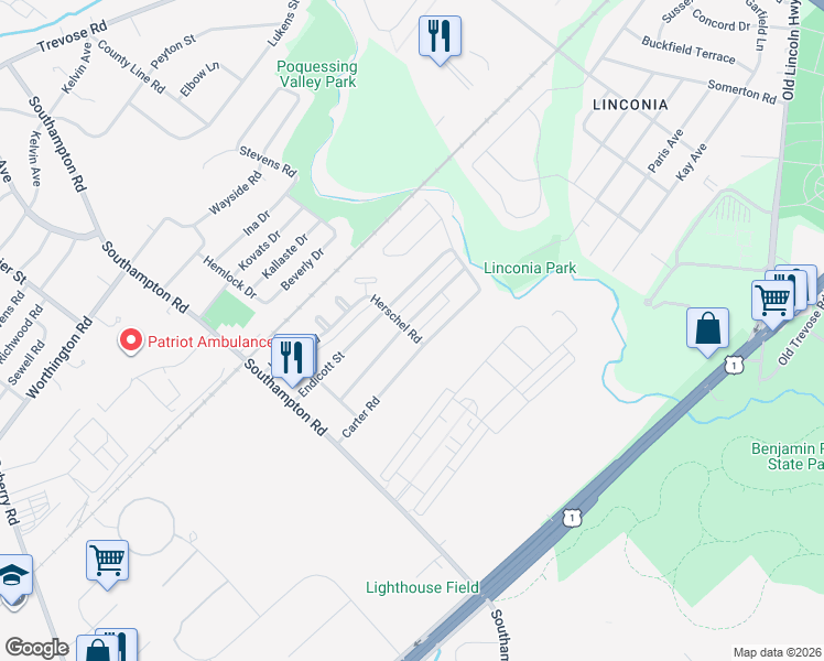 map of restaurants, bars, coffee shops, grocery stores, and more near in Philadelphia