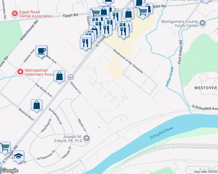 map of restaurants, bars, coffee shops, grocery stores, and more near 314 Norris Hall Lane in Eagleville