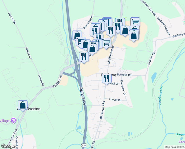 map of restaurants, bars, coffee shops, grocery stores, and more near 526 Chicory Lane in Mount Pleasant