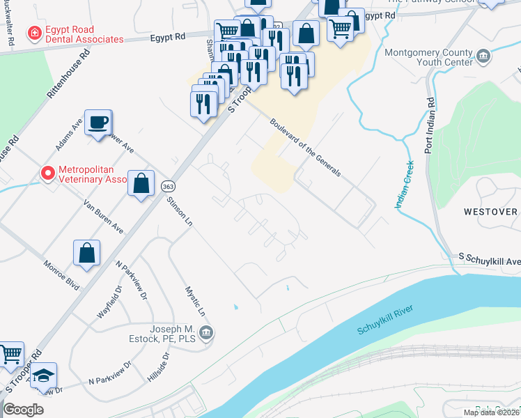 map of restaurants, bars, coffee shops, grocery stores, and more near 314 Norris Hall Lane in Eagleville
