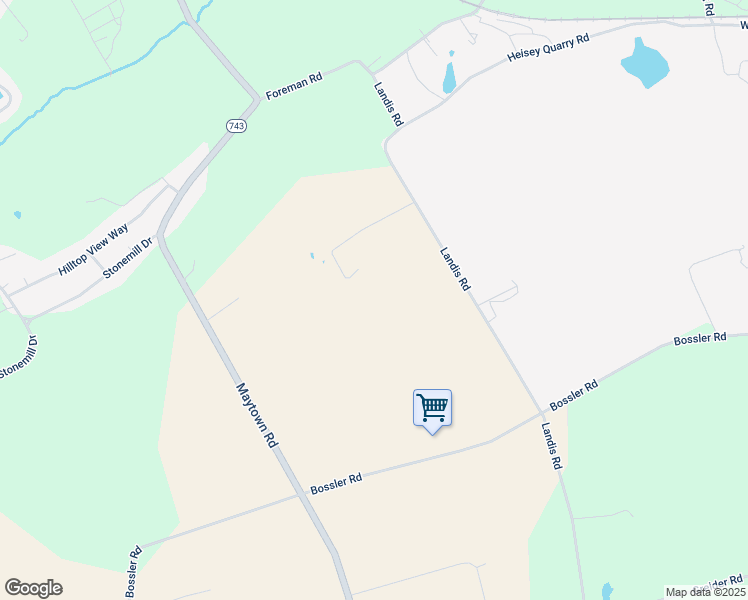 map of restaurants, bars, coffee shops, grocery stores, and more near 1197 Landis Road in Elizabethtown