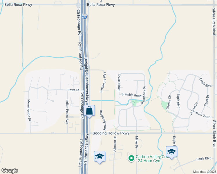 map of restaurants, bars, coffee shops, grocery stores, and more near 8360 Raspberry Drive in Longmont