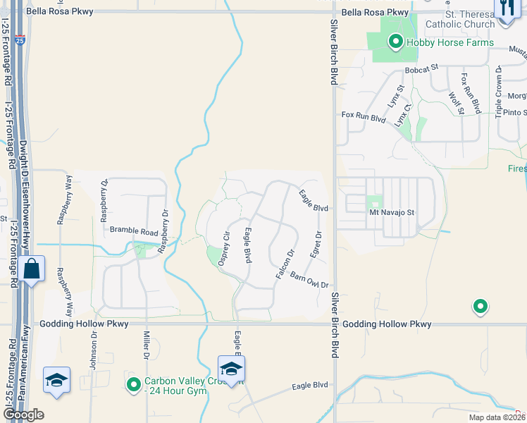 map of restaurants, bars, coffee shops, grocery stores, and more near 4850 Eagle Boulevard in Longmont