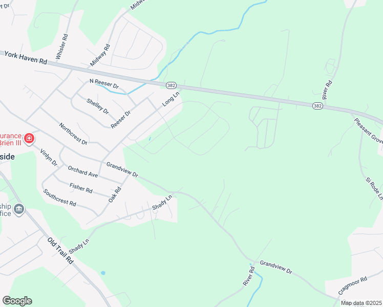 map of restaurants, bars, coffee shops, grocery stores, and more near 365 Thoroughbred Drive in York Haven