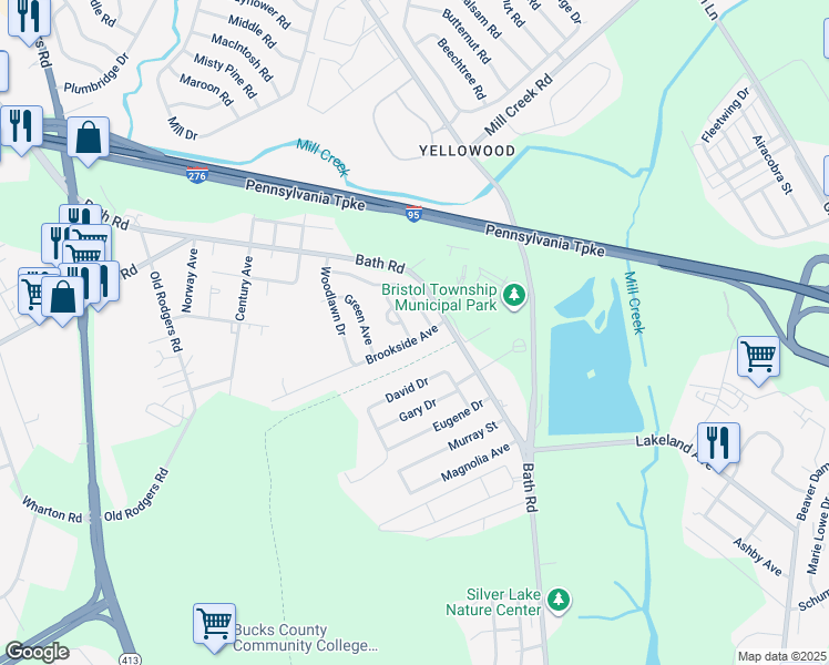 map of restaurants, bars, coffee shops, grocery stores, and more near 2500 Winton Drive in Bristol