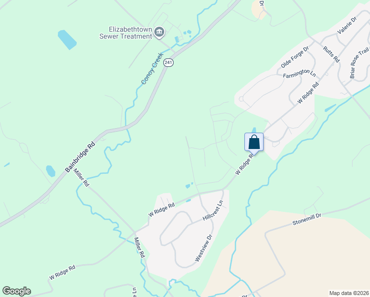 map of restaurants, bars, coffee shops, grocery stores, and more near 1710 Bainbridge Road in Elizabethtown