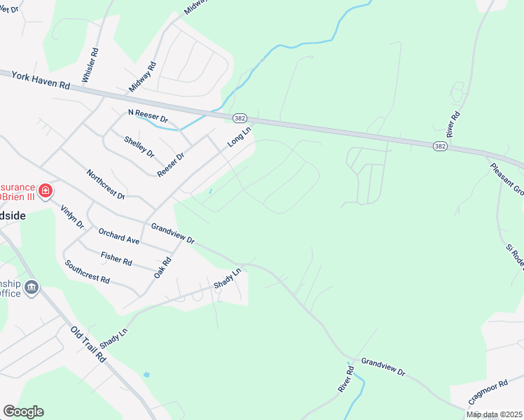 map of restaurants, bars, coffee shops, grocery stores, and more near 375 Thoroughbred Drive in York Haven