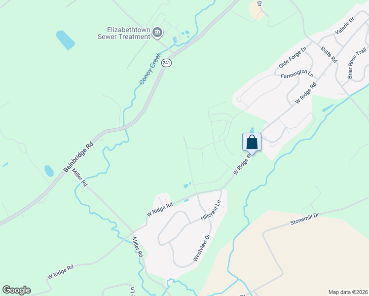 map of restaurants, bars, coffee shops, grocery stores, and more near 1710 Bainbridge Road in Elizabethtown