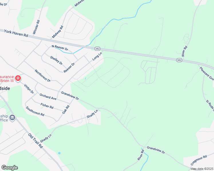 map of restaurants, bars, coffee shops, grocery stores, and more near 375 Thoroughbred Drive in York Haven