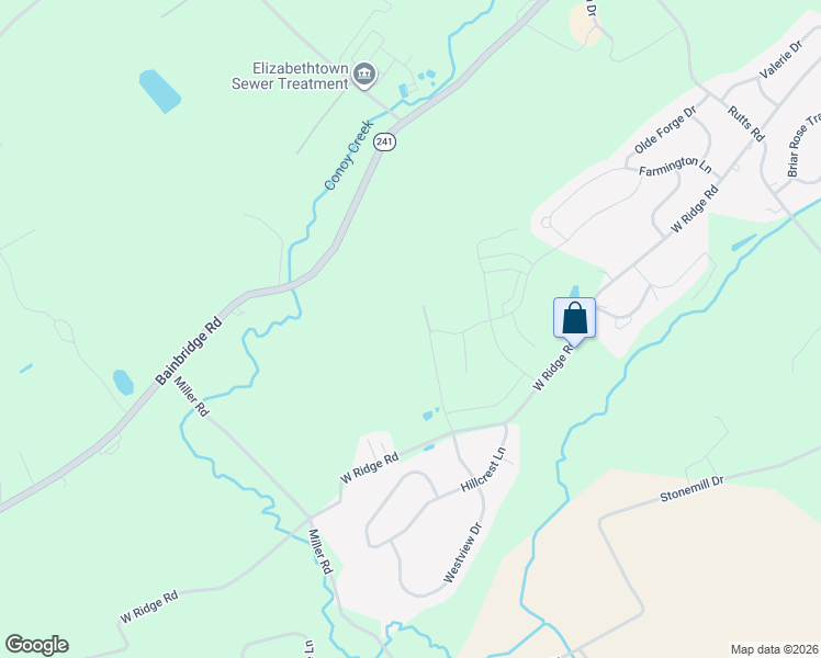 map of restaurants, bars, coffee shops, grocery stores, and more near 1710 Bainbridge Road in Elizabethtown
