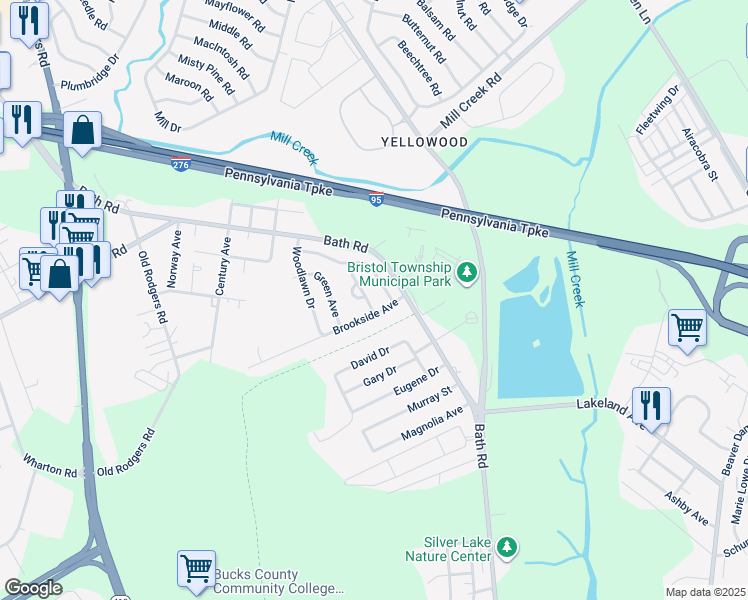 map of restaurants, bars, coffee shops, grocery stores, and more near 2502 Winton Drive in Bristol