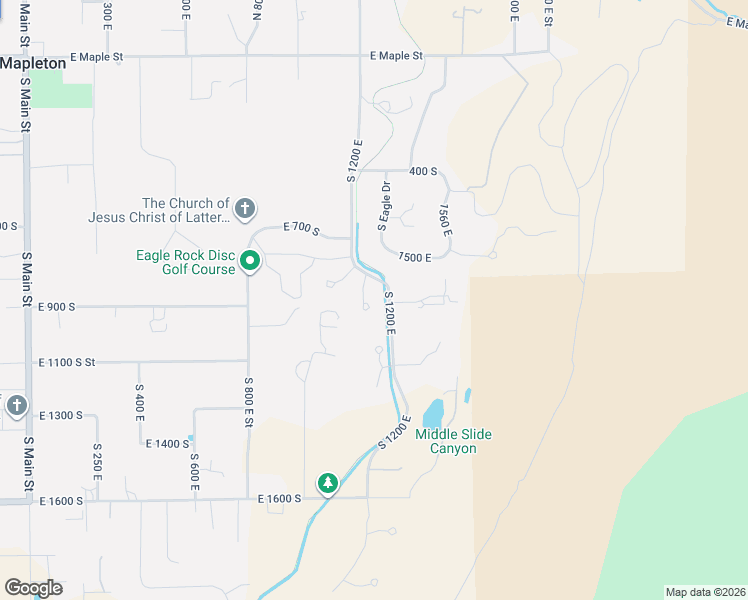 map of restaurants, bars, coffee shops, grocery stores, and more near 875 South 1250 East in Mapleton