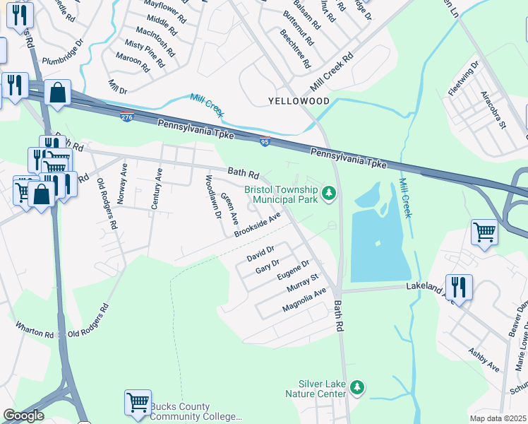 map of restaurants, bars, coffee shops, grocery stores, and more near 2502 Winton Drive in Bristol