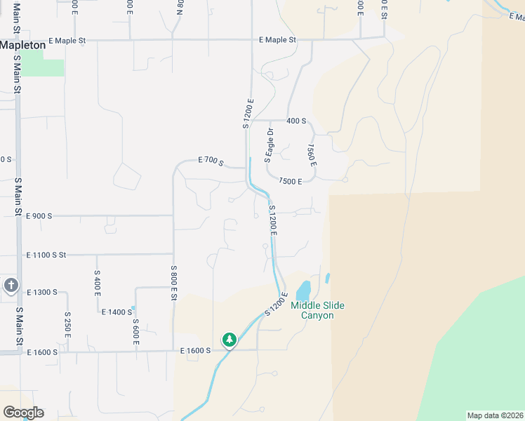 map of restaurants, bars, coffee shops, grocery stores, and more near 875 South 1250 East in Mapleton