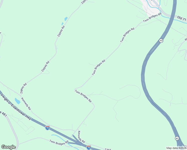 map of restaurants, bars, coffee shops, grocery stores, and more near 288 Twin Bridges Road in Charleroi