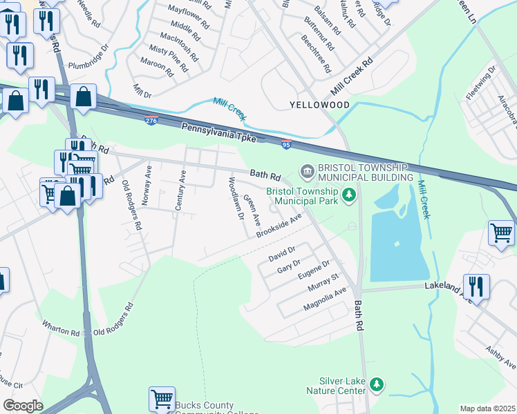 map of restaurants, bars, coffee shops, grocery stores, and more near 2522 Green Avenue in Bristol