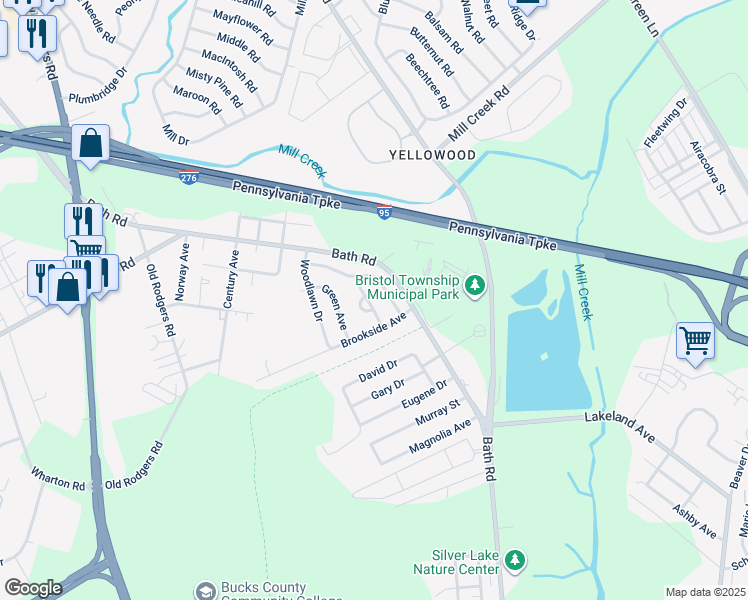 map of restaurants, bars, coffee shops, grocery stores, and more near 2508 Winton Drive in Bristol