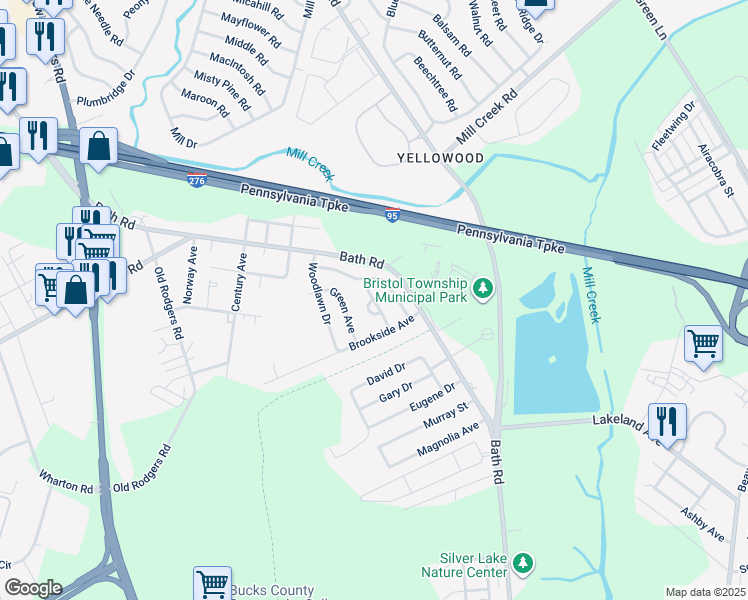 map of restaurants, bars, coffee shops, grocery stores, and more near 2510 Winton Drive in Bristol