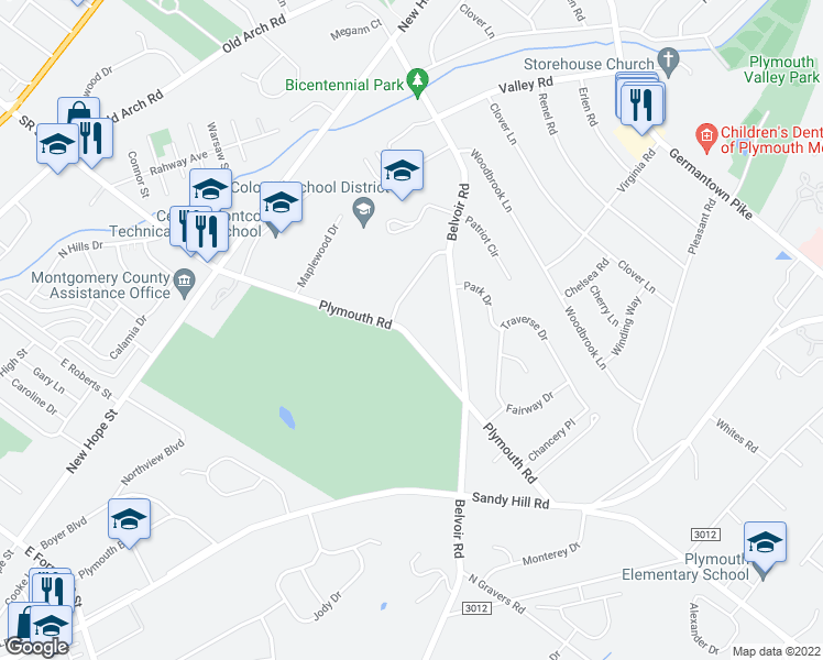 map of restaurants, bars, coffee shops, grocery stores, and more near 867 Plymouth Road in Plymouth Meeting