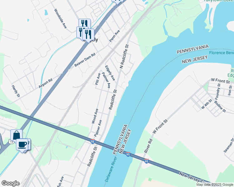 map of restaurants, bars, coffee shops, grocery stores, and more near 7000 North Radcliffe Street in Bristol