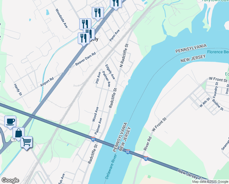 map of restaurants, bars, coffee shops, grocery stores, and more near 7000 North Radcliffe Street in Bristol