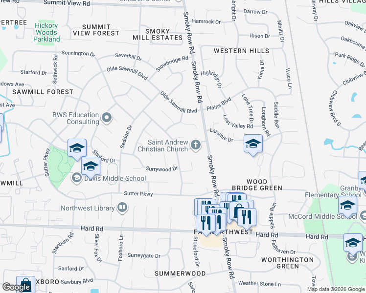 map of restaurants, bars, coffee shops, grocery stores, and more near 2072 Stancrest Road in Dublin