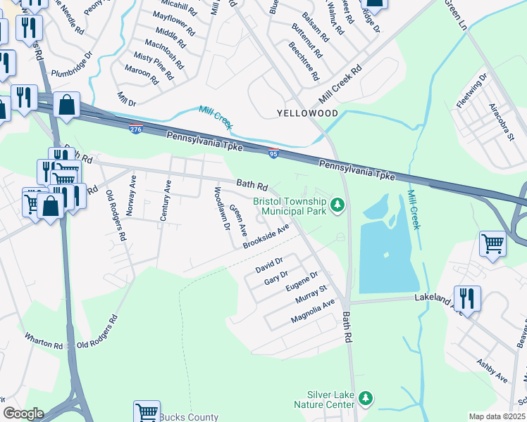 map of restaurants, bars, coffee shops, grocery stores, and more near 2510 Winton Drive in Bristol