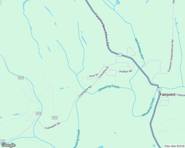 map of restaurants, bars, coffee shops, grocery stores, and more near 46799 View Street in Saint Clairsville