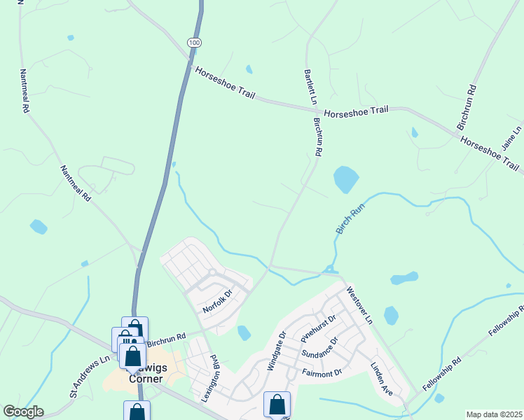 map of restaurants, bars, coffee shops, grocery stores, and more near 103 Marigold Court in Chester Springs