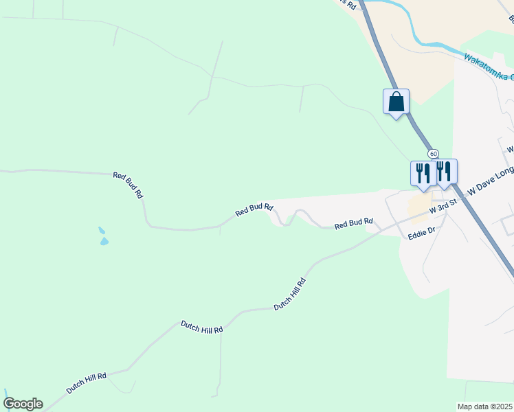 map of restaurants, bars, coffee shops, grocery stores, and more near 3615 Red Bud Road in Dresden
