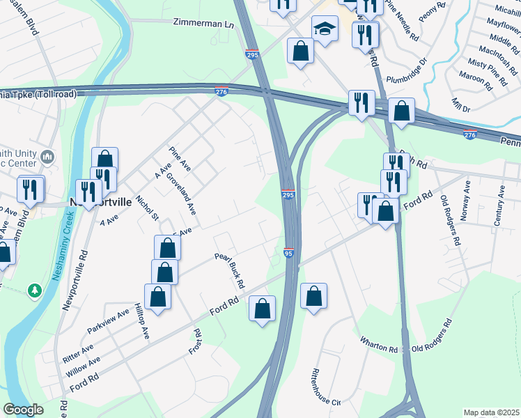 map of restaurants, bars, coffee shops, grocery stores, and more near Avenue East in Parkland