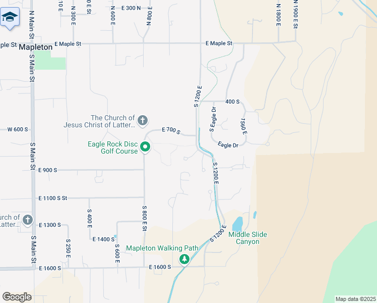 map of restaurants, bars, coffee shops, grocery stores, and more near 1199 800 South in Mapleton