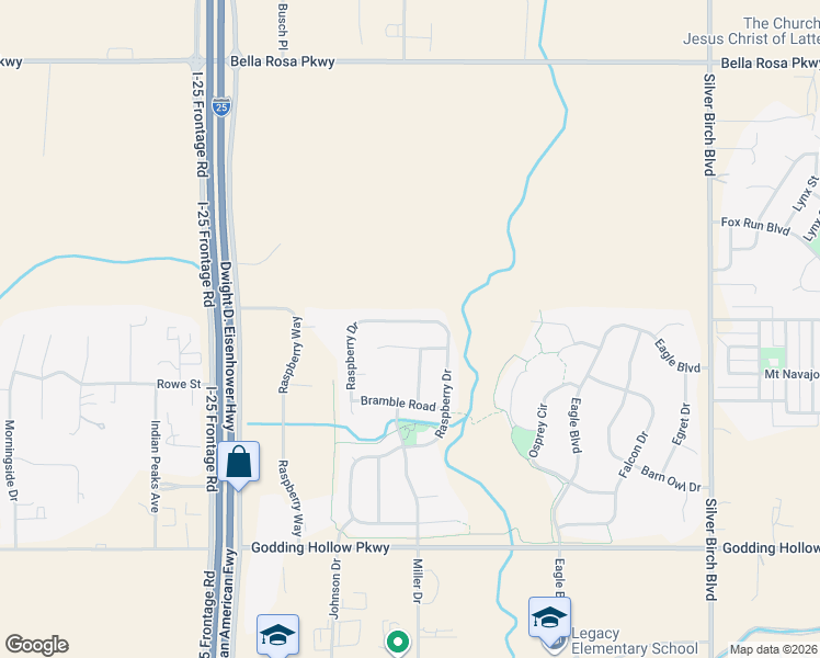 map of restaurants, bars, coffee shops, grocery stores, and more near 8534 Raspberry Drive in Longmont