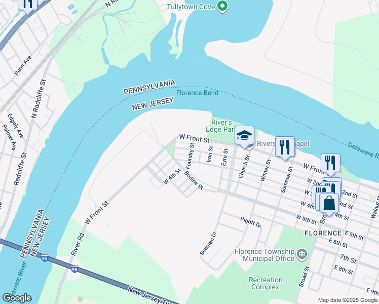 map of restaurants, bars, coffee shops, grocery stores, and more near 810 West 2nd Street in Florence