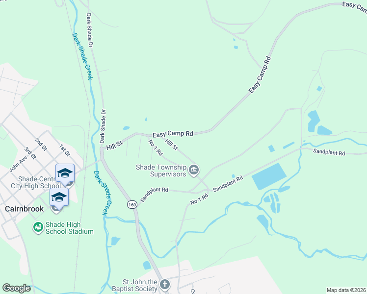 map of restaurants, bars, coffee shops, grocery stores, and more near 268 Hill Street in Cairnbrook