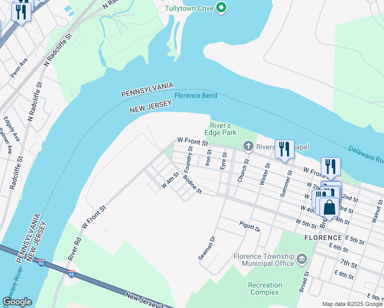 map of restaurants, bars, coffee shops, grocery stores, and more near 804 West 2nd Street in Florence