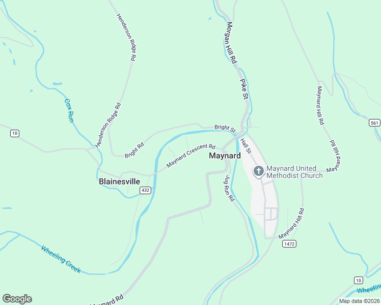 map of restaurants, bars, coffee shops, grocery stores, and more near 50216 Fairpoint Maynard Road in Saint Clairsville