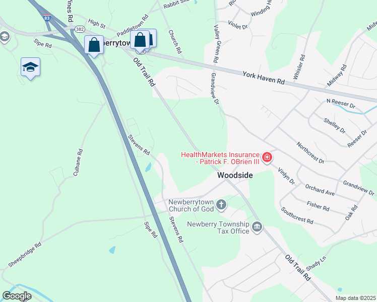 map of restaurants, bars, coffee shops, grocery stores, and more near in York Haven