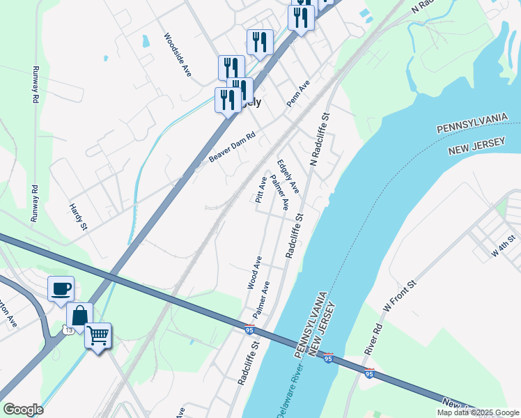 map of restaurants, bars, coffee shops, grocery stores, and more near 2600 Pitt Avenue in Bristol