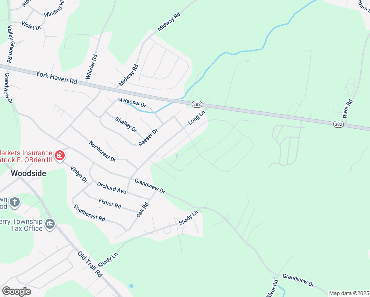 map of restaurants, bars, coffee shops, grocery stores, and more near 35 Madison Drive in York Haven