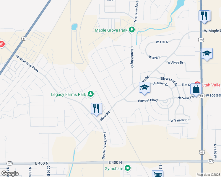 map of restaurants, bars, coffee shops, grocery stores, and more near 627 South Meade Street in Mapleton