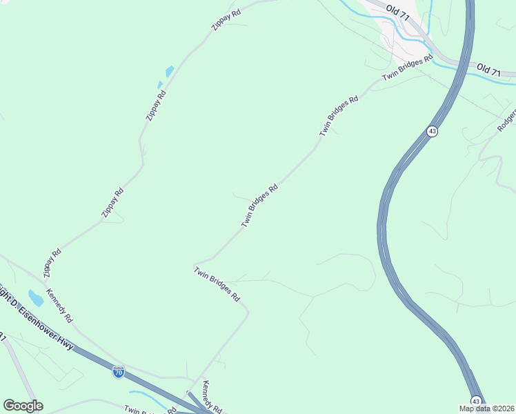 map of restaurants, bars, coffee shops, grocery stores, and more near 288 Twin Bridges Road in Charleroi