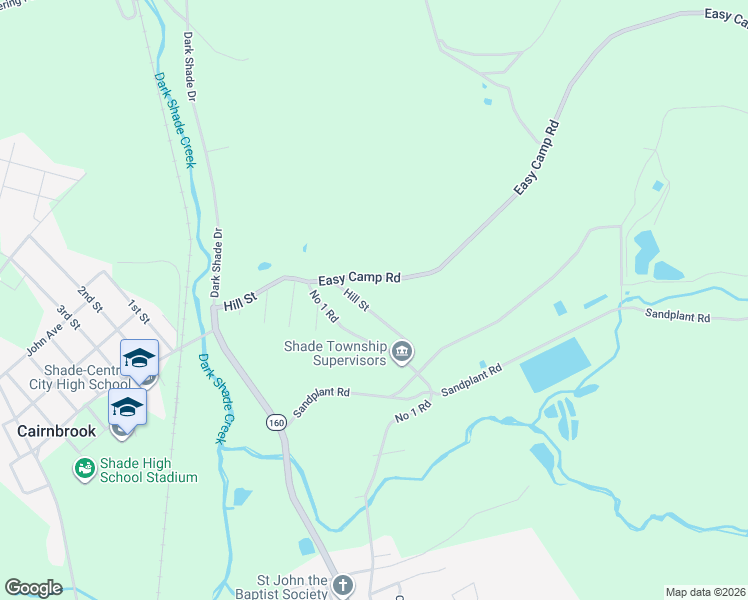 map of restaurants, bars, coffee shops, grocery stores, and more near 268 Hill Street in Cairnbrook