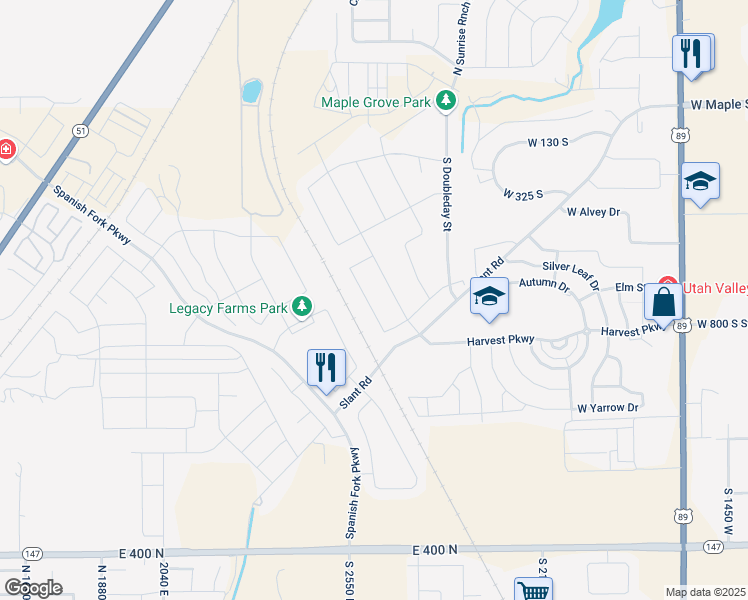 map of restaurants, bars, coffee shops, grocery stores, and more near 627 South Meade Street in Mapleton
