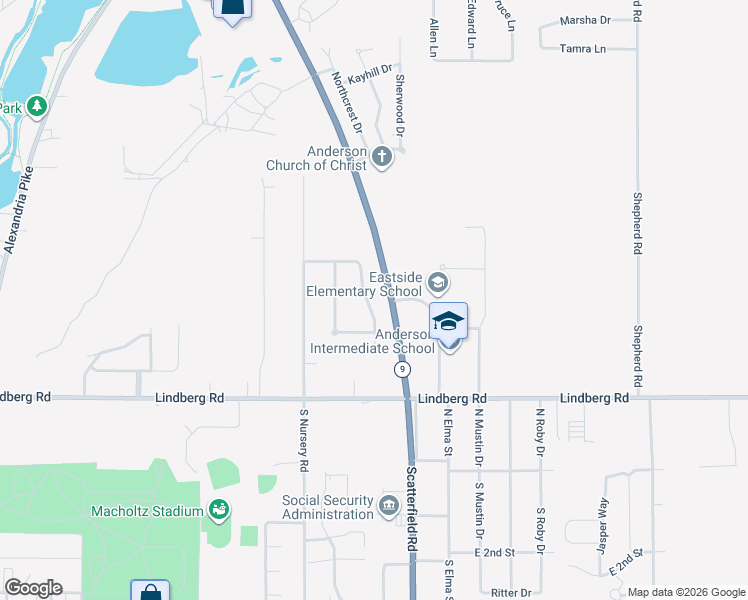 map of restaurants, bars, coffee shops, grocery stores, and more near 916 East Post Road in Anderson