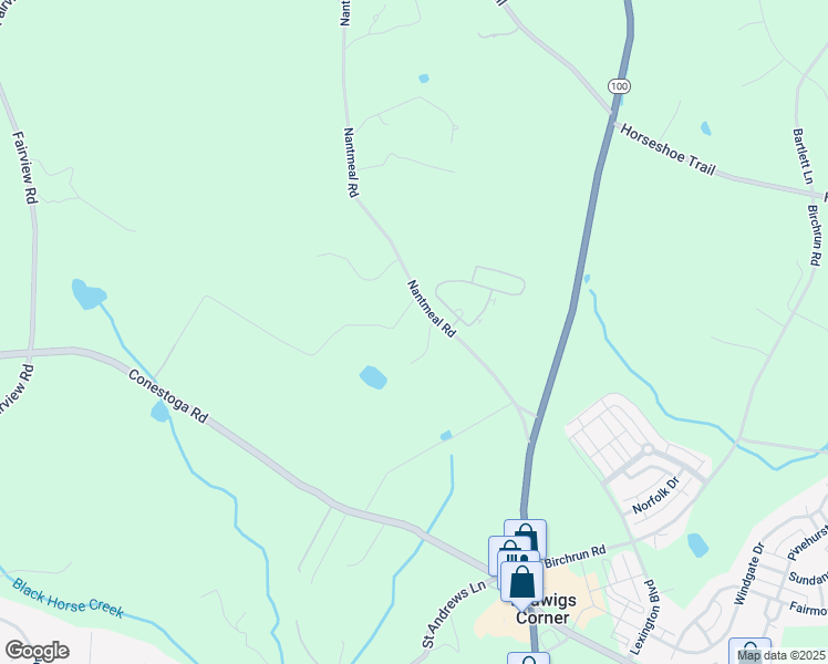 map of restaurants, bars, coffee shops, grocery stores, and more near 7 Red Fox Lane in Glenmoore